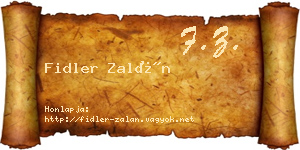 Fidler Zalán névjegykártya